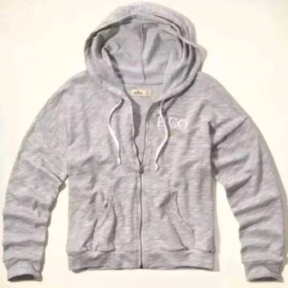 (NWT) Hollister Women’ Shine Logo Graphic Hoodie in Light Heather Grey, XS - Picture 2 of 4
